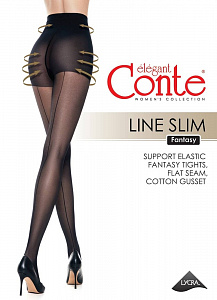 CONTE LINE SLIM Колготки женские с имитацией шва и утягивающими шортиками