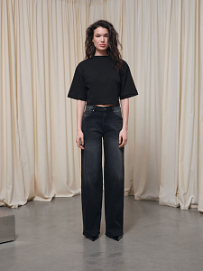 CONTE CON-800 Чёрные джинсы wide leg с дополнительной петлёй для кастомизаций