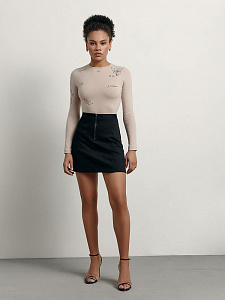 CONTE LU 1621 Фактурная mini-юбка А-силуэта на молнии