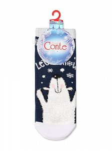 CONTE Короткие новогодние носки со стразами и люрексом «Let it snow»