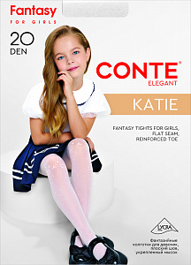 CONTE Колготки в точку с рисунком «кот» KATIE