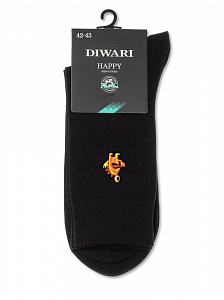 DIWARI HAPPY Однотонные хлопковые носки с вышивкой