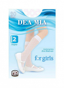 DEA MIA Получулки детские для девочек с эластаном 20 (ПА тонкие, рисунок «горошек») 