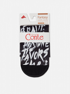 CONTE FANTASY Плотные носки с черным мыском и рисунком «Brave»