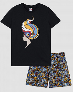 Пижама женская (футболка+шорты)