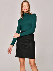 CONTE CELINA Юбка А-силуэта с эффектом замши и рельефными линиями