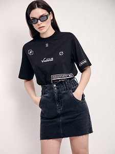 CONTE CON-424 Джинсовая юбка с необработанным краем