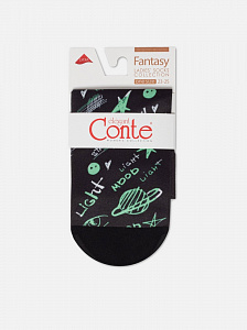 CONTE FANTASY Плотные носки с черным мыском и рисунком «Moon»