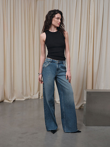 CONTE CON-805 Джинсы wide leg из eco-friendly денима с эффектом потёртостей