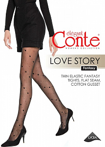 CONTE LOVE STORY 20 Колготки женские в точку и сердечки
