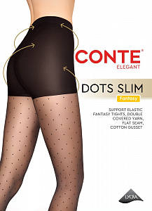 CONTE DOTS SLIM Колготки женские в точку с утягивающими шортиками