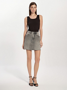 CONTE CON-761 Джинсовая юбка-mini оксидной варки со вставками по бокам