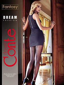 CONTE DREAM Колготки женские в сеточку с ажурным рисунком сзади