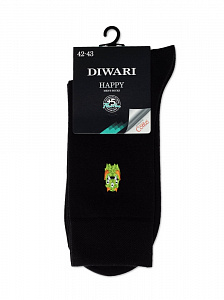 DIWARI HAPPY Однотонные хлопковые носки с вышивкой