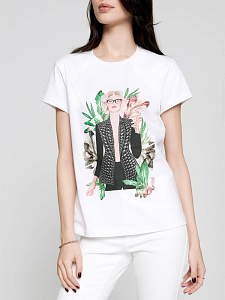 CONTE LD 1117 Белая хлопковая футболка с принтом "Girl power"