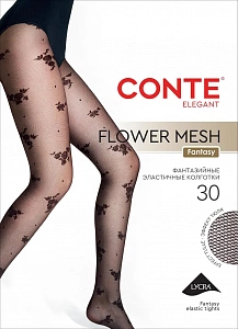 CONTE FLOWER MESH (ЦВЕТОК НА СЕТКЕ) Колготки с цветочным рисунком и мелкими точками