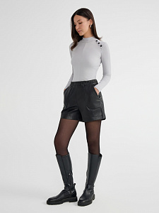 CONTE Шорты из экокожи с накладными карманами LS 2849