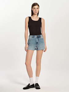 CONTE CON-755 Джинсовые шорты с эффектом потёртостей и необработанным краем