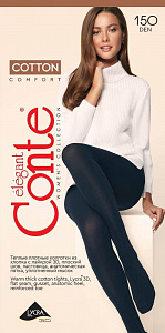 CONTE COTTON 150 Теплые Колготки женские из хлопка