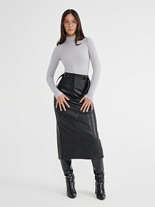 CONTE Юбка-midi из экокожи с декоративными патами LU 2853