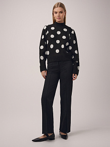 CONTE Укороченный свитер объемного силуэта с жаккардовым переплетением LDK 23102