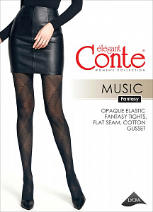 CONTE MUSIC Колготки женские с диагональными полосами
