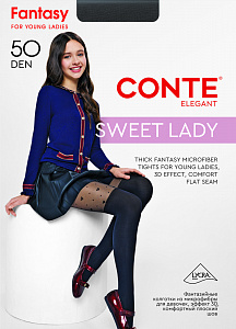CONTE Колготки с сердечками и имитацией гольфинов SWEET LADY