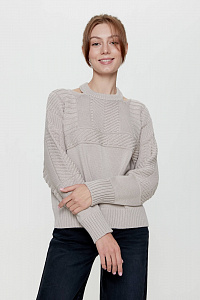CONTE LDK 215 Фактурный джемпер с декоративными вырезами