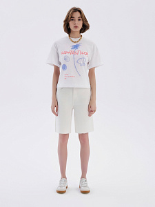 CONTE CON-641 Белые джинсовые шорты с необработанным краем