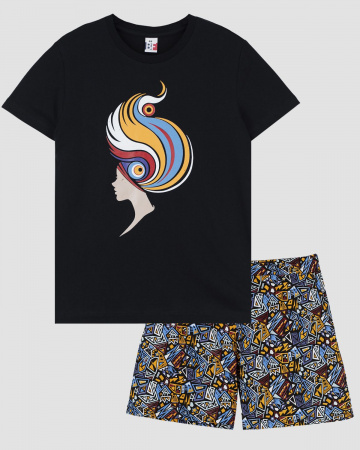 Пижама женская (футболка+шорты)