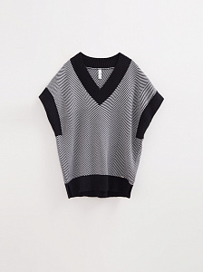 CONTE Жилет объемного силуэта с жаккардовым переплетением LDK 2393