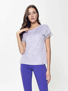 CONTE LD 917 Топ с эффектом замши и деликатным кружевом