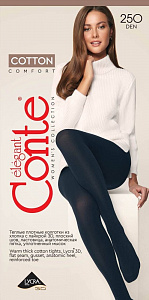CONTE COTTON 250 Теплые Колготки женские из хлопка