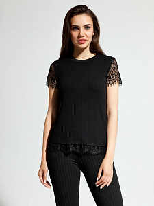 CONTE LD 1033 Фактурный топ из вискозы премиального качества с кружевом