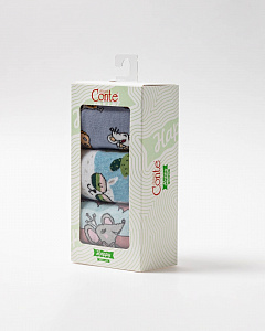 CONTE ELEGANT HAPPY (3 пары в коробке) Хлопковые носки