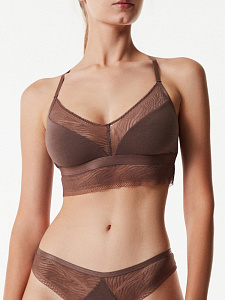 CONTE ZEBRA LBE 1351 Бюстье из анималистичного кружева и хлопка
