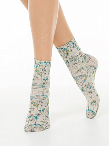CONTE FANTASY Носки с принтом из смесовой пряжи с хлопком и льном
