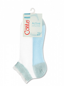 CONTE ELEGANT ACTIVE Короткие прозрачные носки с люрексом