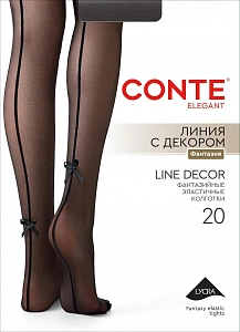 CONTE LINE DECOR (ЛИНИЯ С ДЕКОРОМ) Колготки с имитацией шва и бантиком
