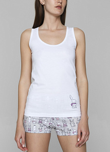 Dea Mia Майка женская 5702 SINGLET (100% Хлопок с аппликацией)