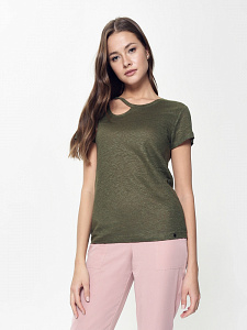 CONTE LD 919 Льняная футболка с вырезом "капелька"