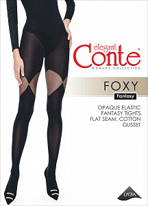 CONTE FANTASY FOXY Колготки женские с прозрачным рисунком и термоаппликацией из стразов