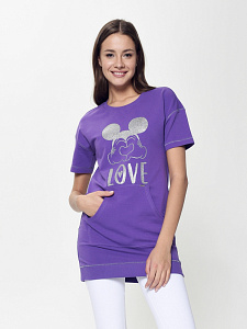 CONTE DISNEY DTH 953 Хлопковая туника с мерцающим надписью ©Disney