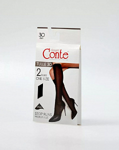Гольфы женские Tulle 30 (2 пары) nero