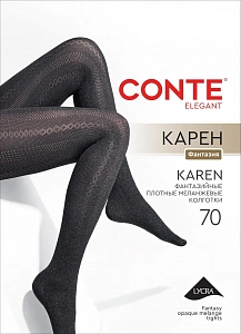 CONTE KAREN (КАРЕН) Меланжевые колготки с геометрическим рисунком